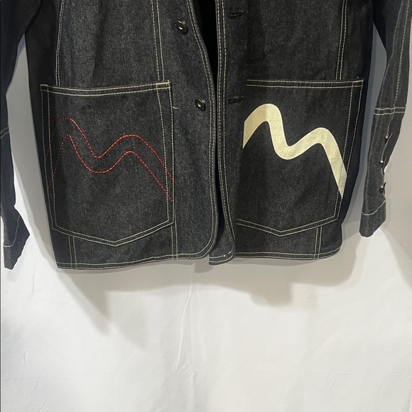 Black Denim Jacket with Embroidered Details - Picture 4 of 6